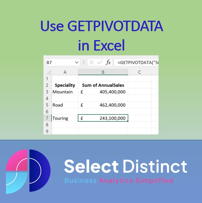 Use GETPIVOTDATA in Excel