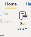 Power BI Get Data Menu Button