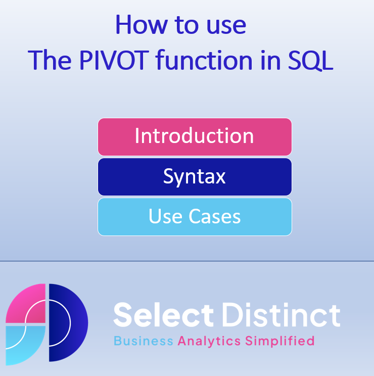 How to use the PIVOT function in SQL