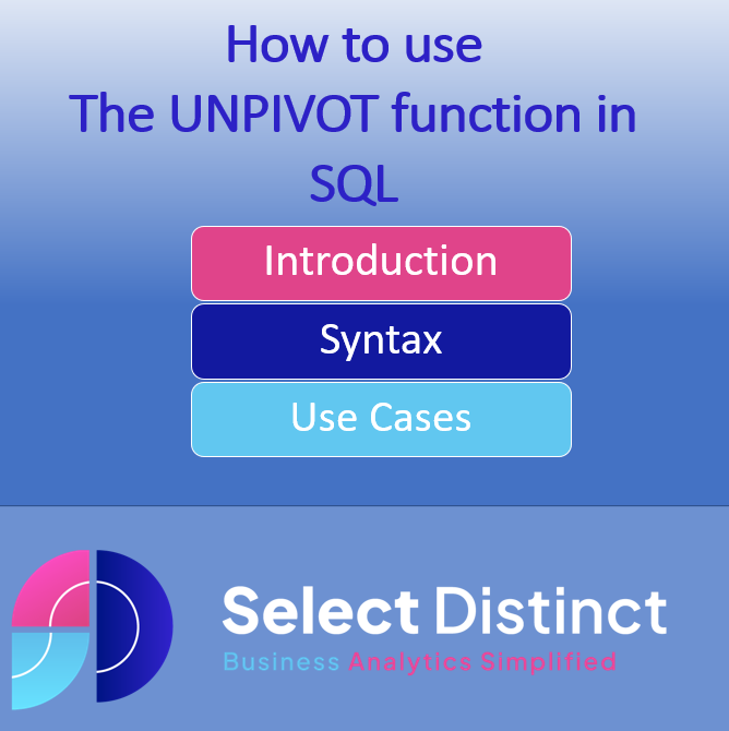 How to use the UNPIVOT function in SQL