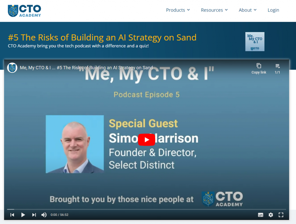 Simon Harrison on the CTO Academy Podcast