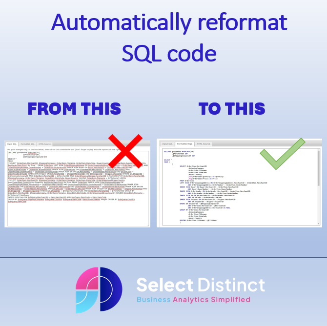 automatically reformat SQL code with this free tool