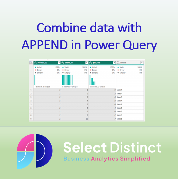 Combine data with APPEND in Power Query