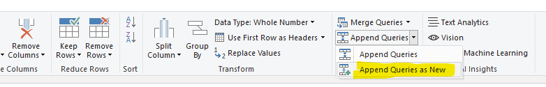 Append Queries in Power BI