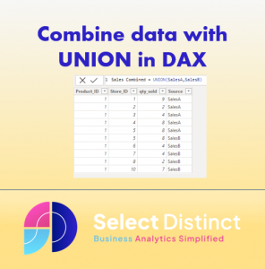 Combine data with UNION in DAX