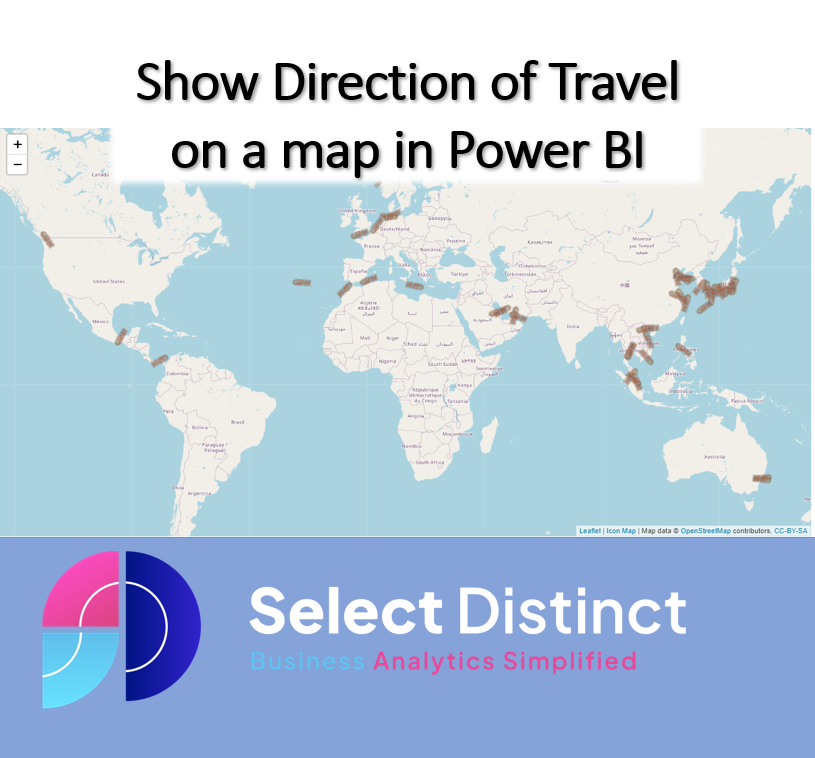 Show direction fo travel on a map in Power BI