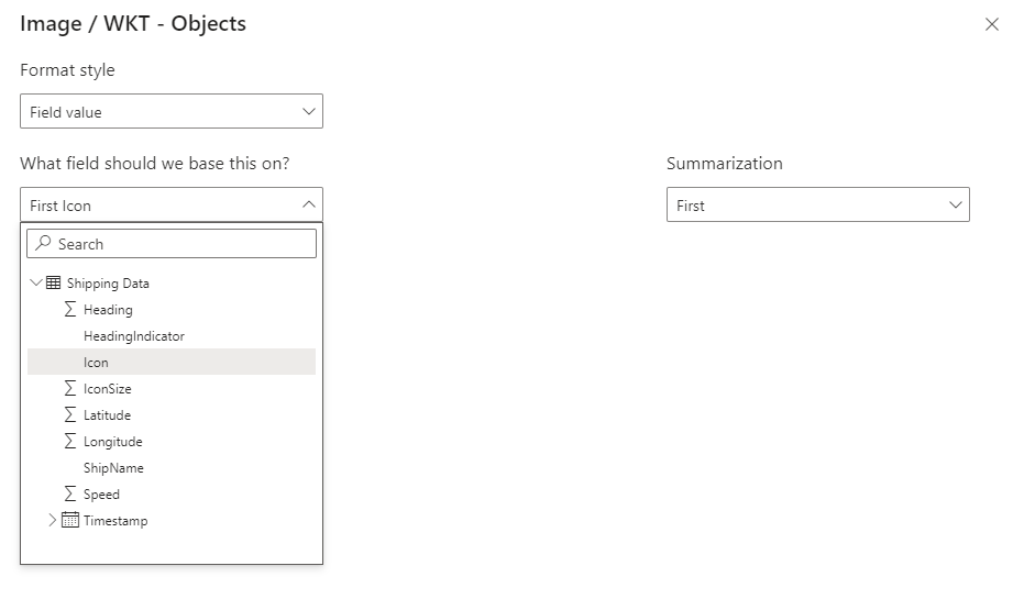 setting for the shipping icon