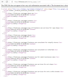 an XML sitemap file