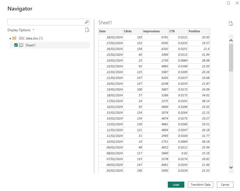 Using Google Search Console Data in Power BI
