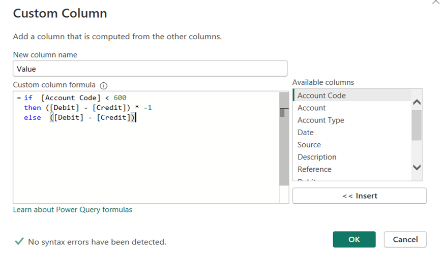Creating a column to calculate the value