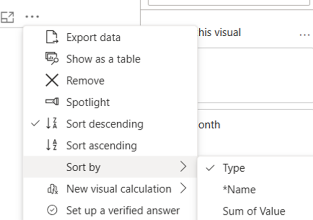 Sort by account type in Power BI