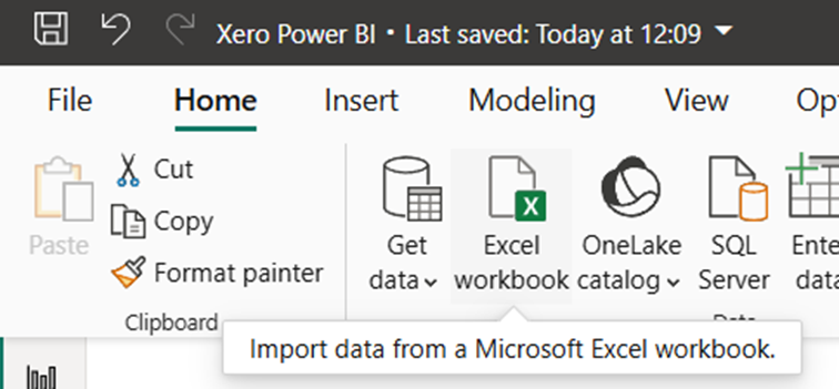 Import Xero data from Excel to Power BI