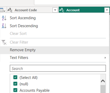 Remove empty rows in Power BI