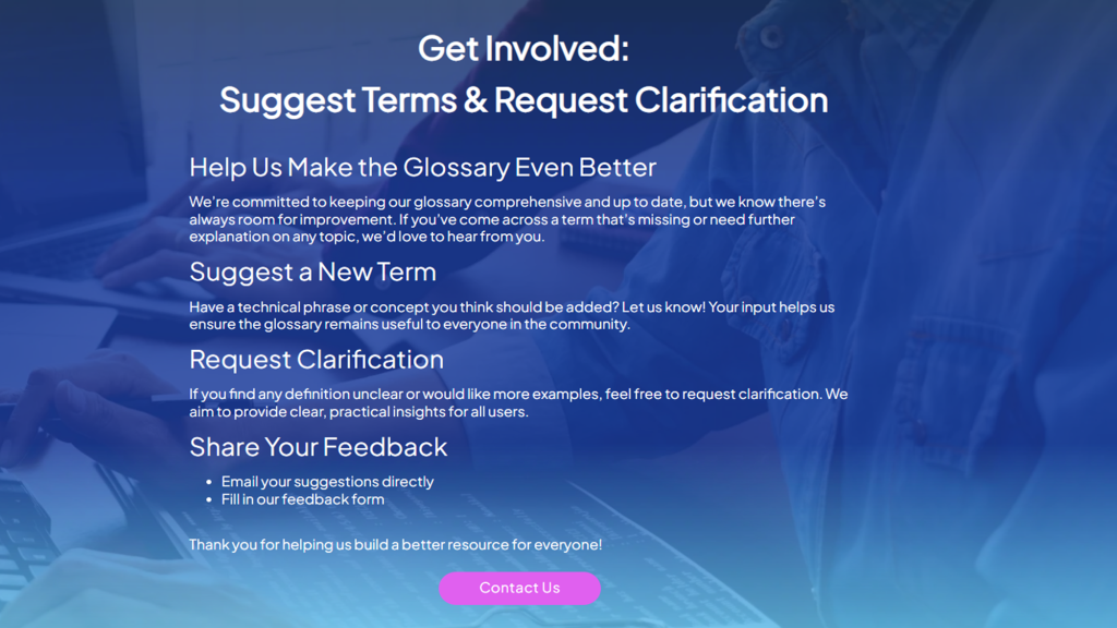 Get Involved help make our Power BI Glossary even better