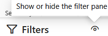 Screenshot of hiding the filter pane from report readers