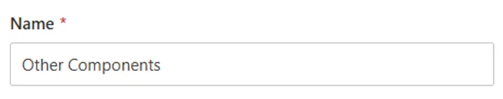 Screenshot of renaming the Group for Other Components