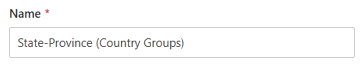 Screenshot of renaming the group of State-Province (Country Groups)