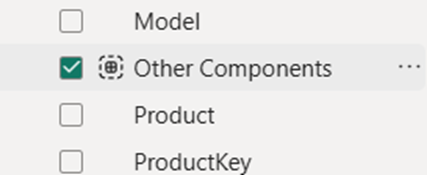 Power BI field named Other Components
