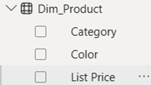 Screenshot of the list price field