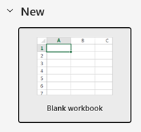 Screenshot of a blank workbook in Excel