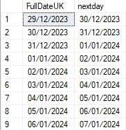 Lead function in SQL