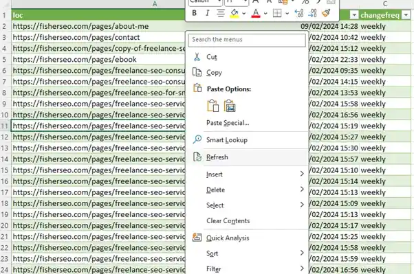 XML data after loading in Excel