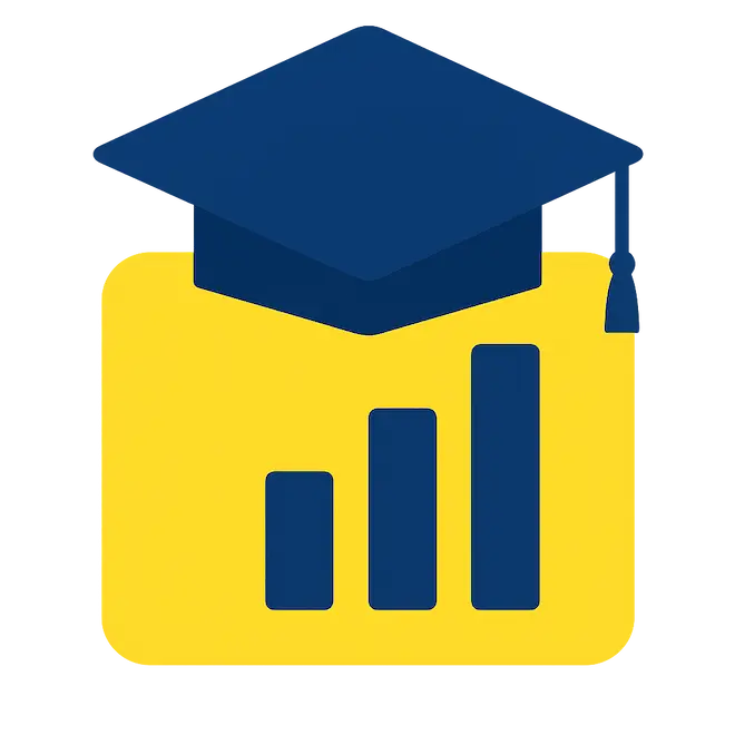 Power BI Training Image with a graduation cap