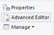 Screenshot of Power BI Advanced Editor