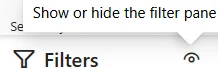 Screenshot of hiding the filter pane from report readers