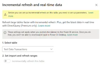 Incremental Refresh