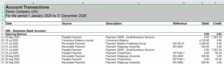 Excel screenshot showing the 4 rows deleted