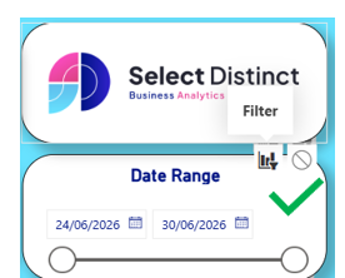 Power BI slicer showing filter selected