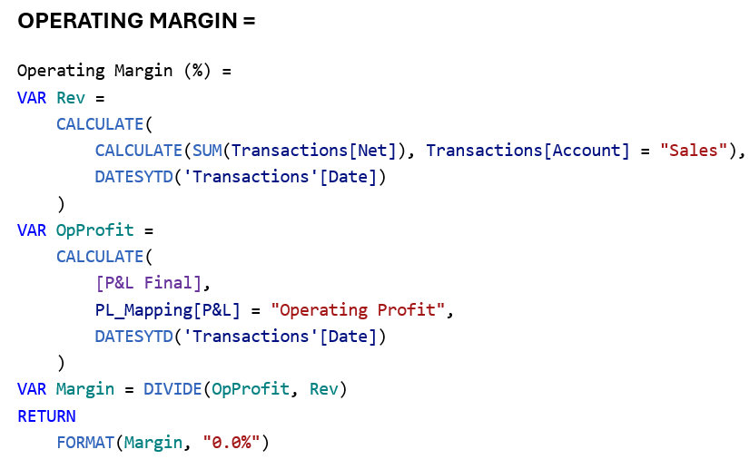 Operating Margin DAX Measure