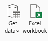 Screenshot in Power BI of Get Data and Excel Workbook
