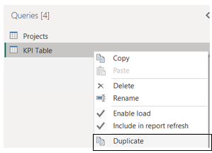 Duplicate table in Power BI
