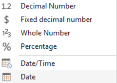 Setting the data type to be Date
