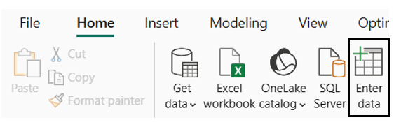 Enter Data in Power BI