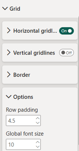 Row padding adjusted
